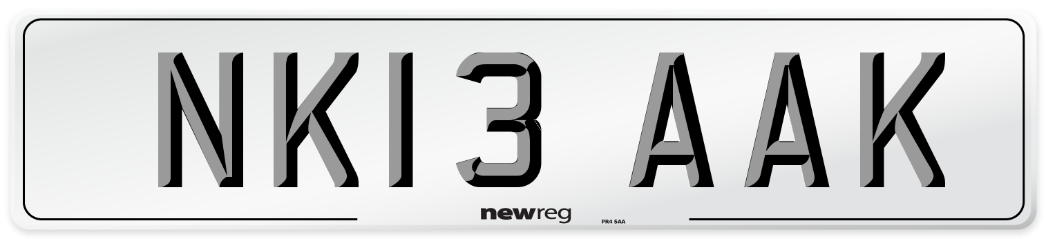 NK13 AAK Number Plate from New Reg